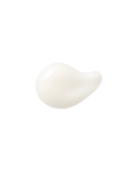 Photo of a smooth, glossy, milky-white serum texture.