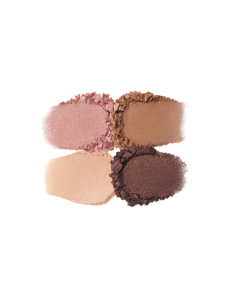 Photo of the texture of the four EYE COLOR QUAD colors, showing their color and powder quality. Shade: 7-Starlight Splendor.