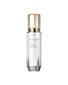 Photo of BRIGHTENING SERUM SUPREME, a brightening serum in a cylindrical bottle with a pearl-white to silver gradient, a gold dispenser, and a clear cap. SIZE: 40mL
