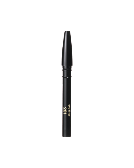 Photo of an "EYELINER PENCIL (CARTRIDGE)"in a slim black cartridge. Shade: 201-Black.