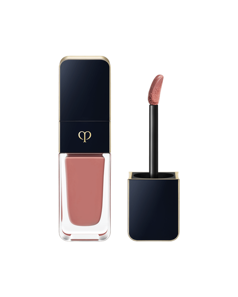 Photo of CREAM ROUGE SHINE, with a blue-black cap engraved with the brand logo and a clear body. The cap comes with a stick with a tip attached. SHADE: 201.