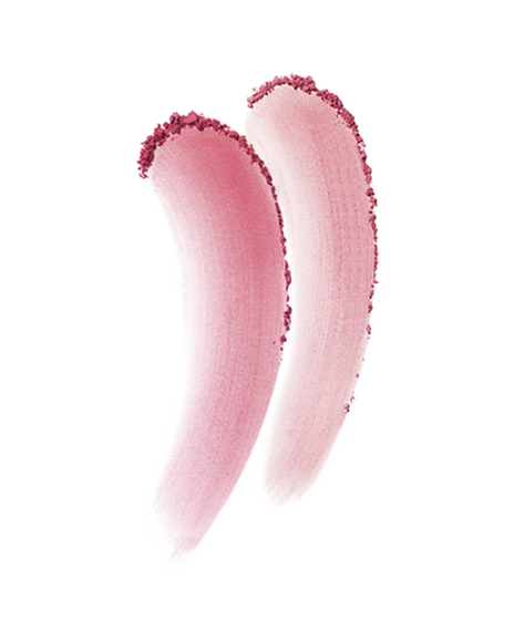 Photo of a soft color payoff with fine powder particles spreading, creating a gentle texture. Shade: 102