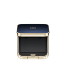 Photo of an exclusive case for "EYE COLOR SOLO" with the lid open. The lid is blue-black with the brand logo in the center, and the sides are trimmed in gold. The interior includes a space to insert a refill.