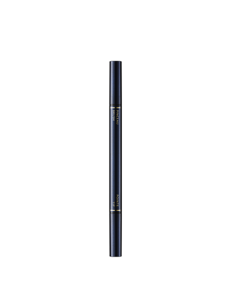 Photo of the back of the "INTENSIFYING LIQUID EYELINER" body. The words "PINCEAU BRUSH" are printed at the top, and "POINTE TIP" at the bottom.