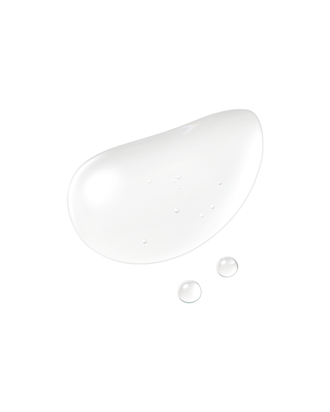 Photo of a clear, hydrating gel serum texture with a watery appearance.