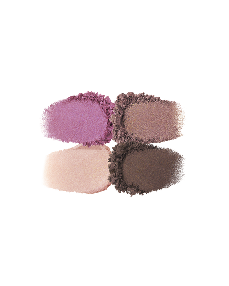 Photo of the texture of the four EYE COLOR QUAD colors, showing their color and powder quality. 6-Caviar Pearls.